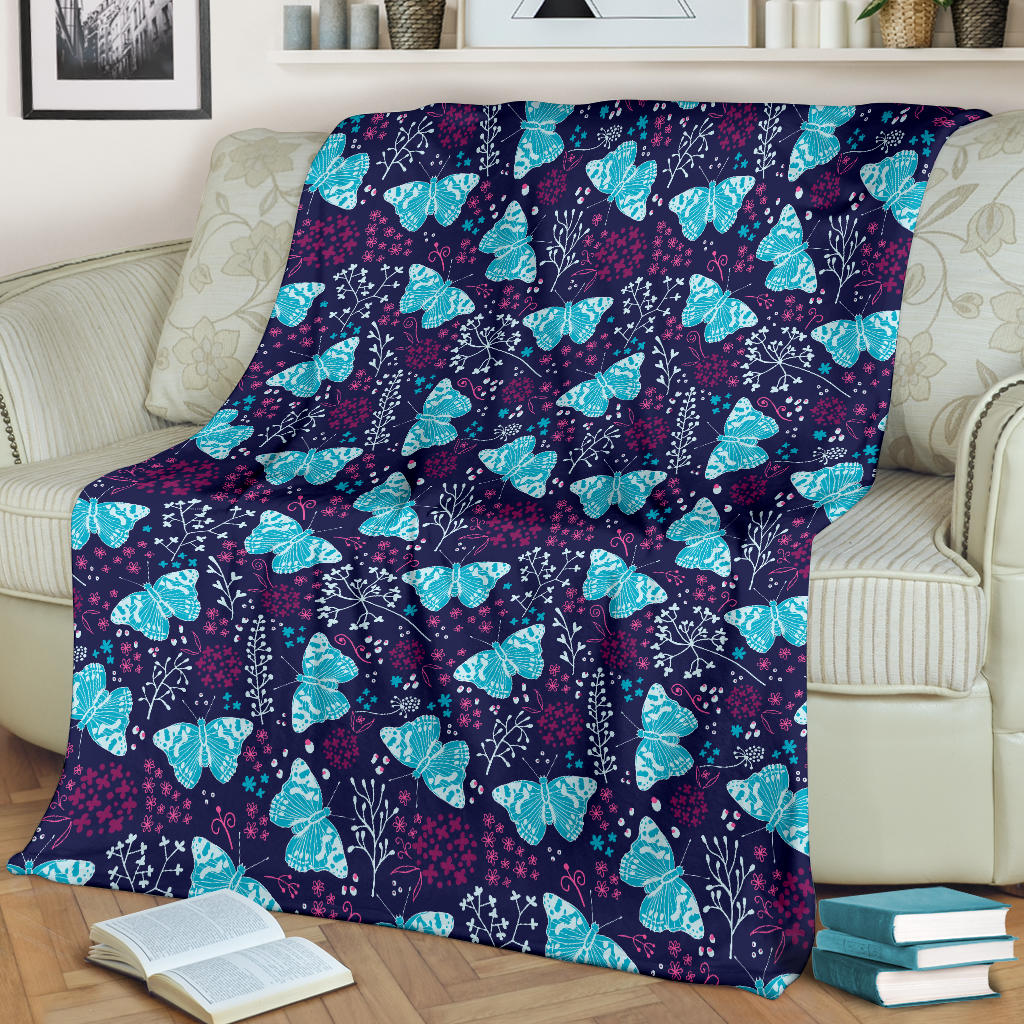 Butterfly Pattern Print Design 011 Premium Blanket