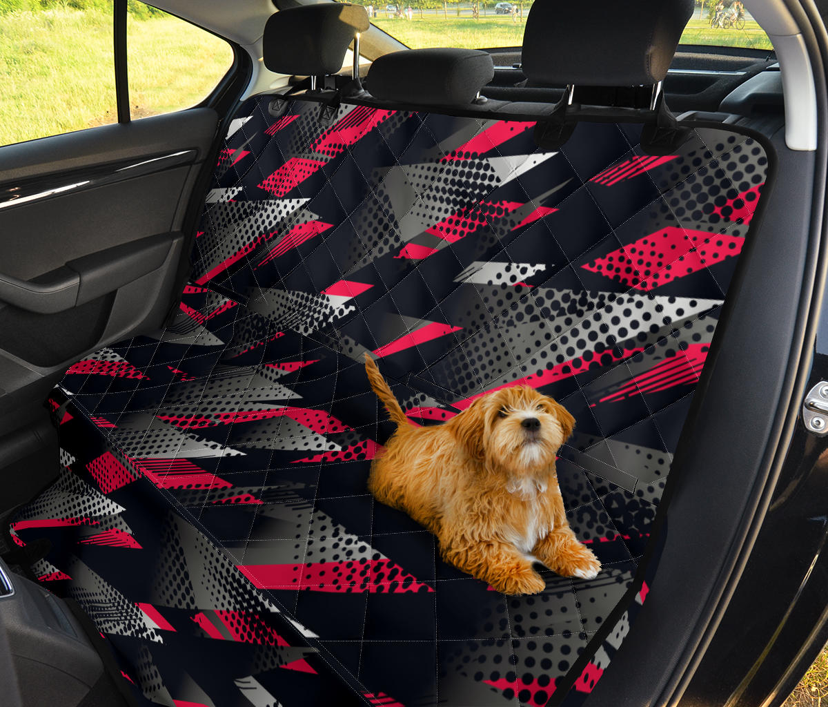 Racing Style Pattern Print Design A04 Rear Dog Car Seat Cover Hammock