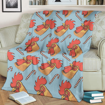 Rooster Pattern Print Design A05 Premium Blanket