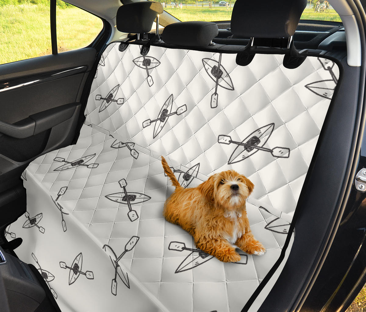 Kayak Pattern Print Design 01 Rear Dog Car Seat Cover Hammock