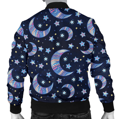 Celestial Moon Pattern Print Design 03 Men Bomber Jacket