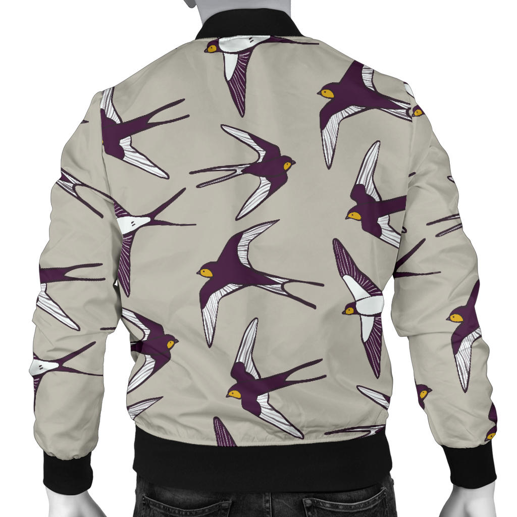 Swallow Bird Pattern Print Design 03 Men Bomber Jacket