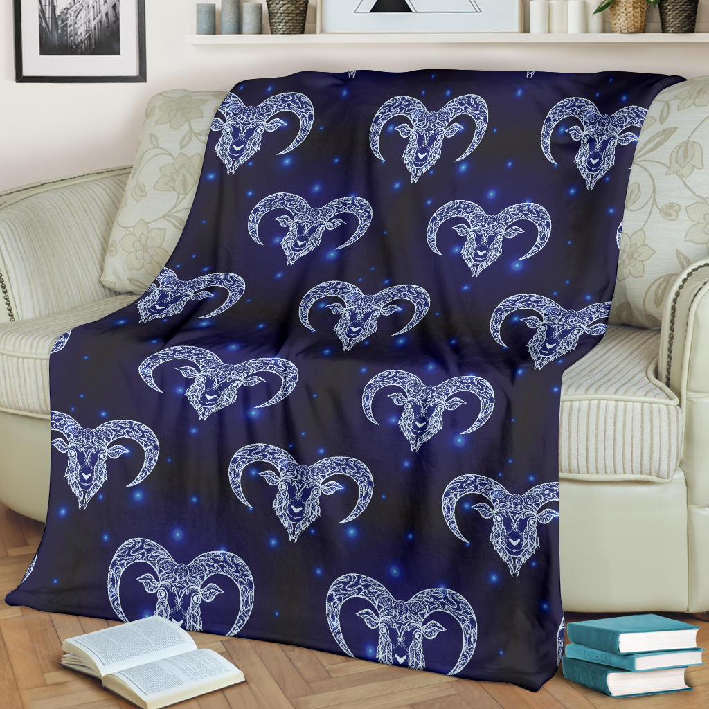 Aries Zodiac Pattern Print Design 01 Premium Blanket