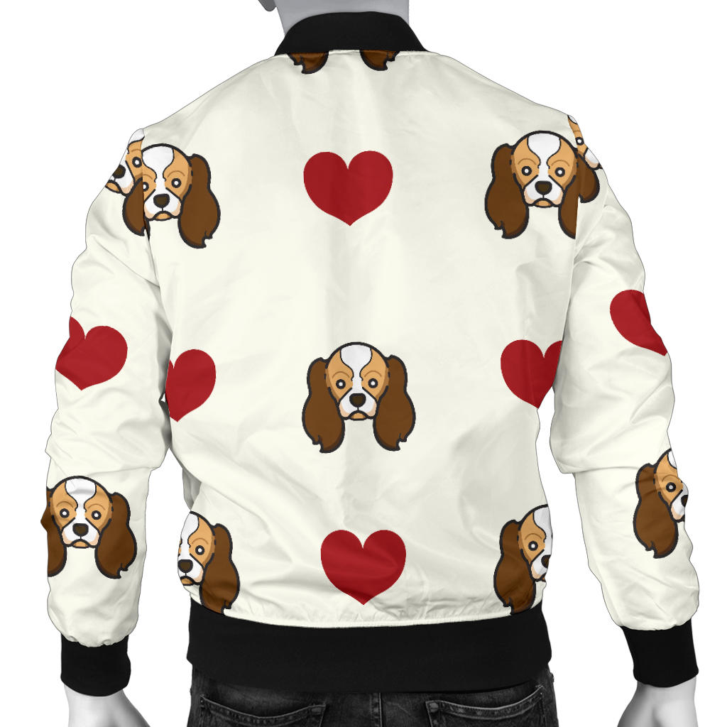Cavalier King Charles Spaniels Pattern Print Design 01 Men Bomber Jacket