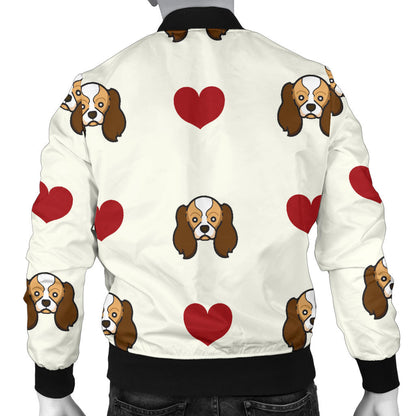 Cavalier King Charles Spaniels Pattern Print Design 01 Men Bomber Jacket