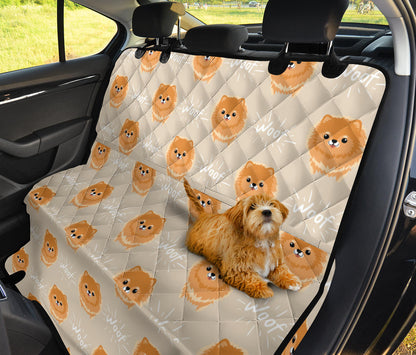 Pomeranians Pattern Print Design A04 Rear Dog Car Seat Cover Hammock