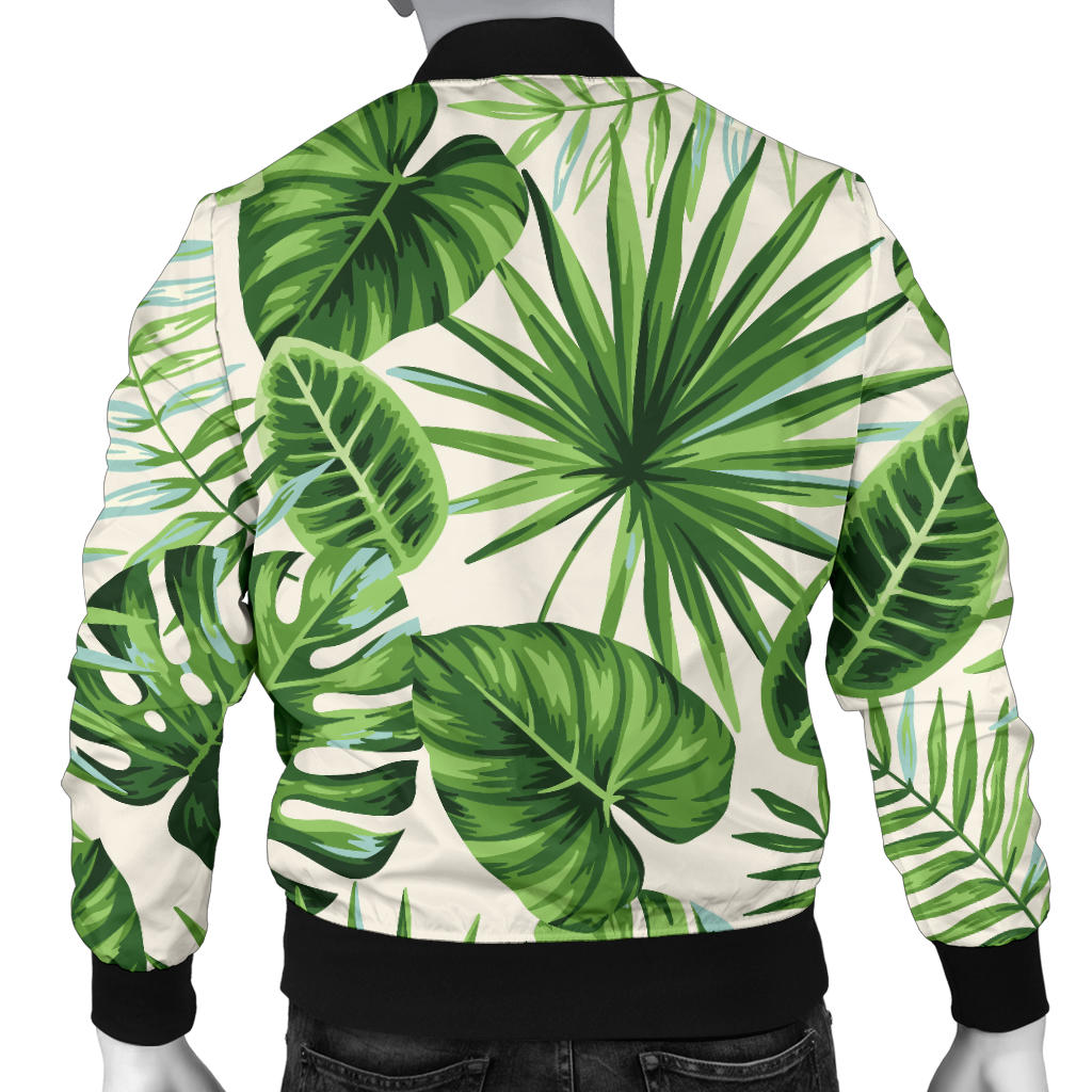 Palm Leaf Pattern Print Design A01 Men Bomber Jacket
