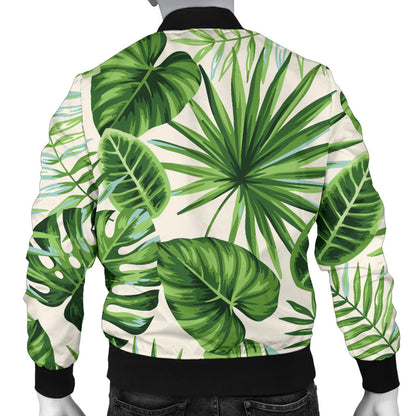Palm Leaf Pattern Print Design A01 Men Bomber Jacket