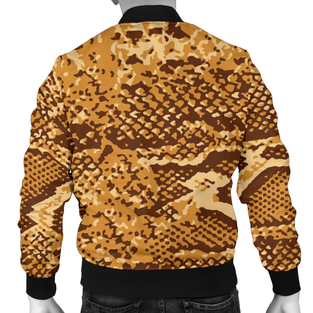 Python Brown Pattern Print Design A03 Men Bomber Jacket