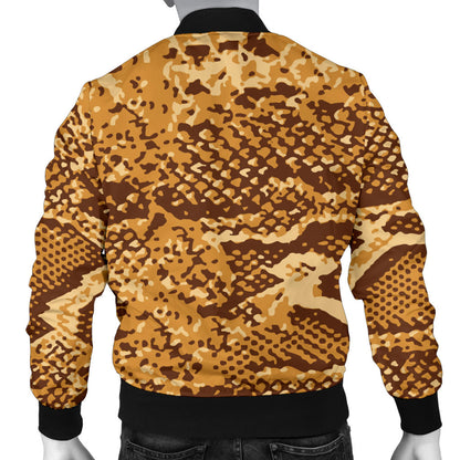 Python Brown Pattern Print Design A03 Men Bomber Jacket