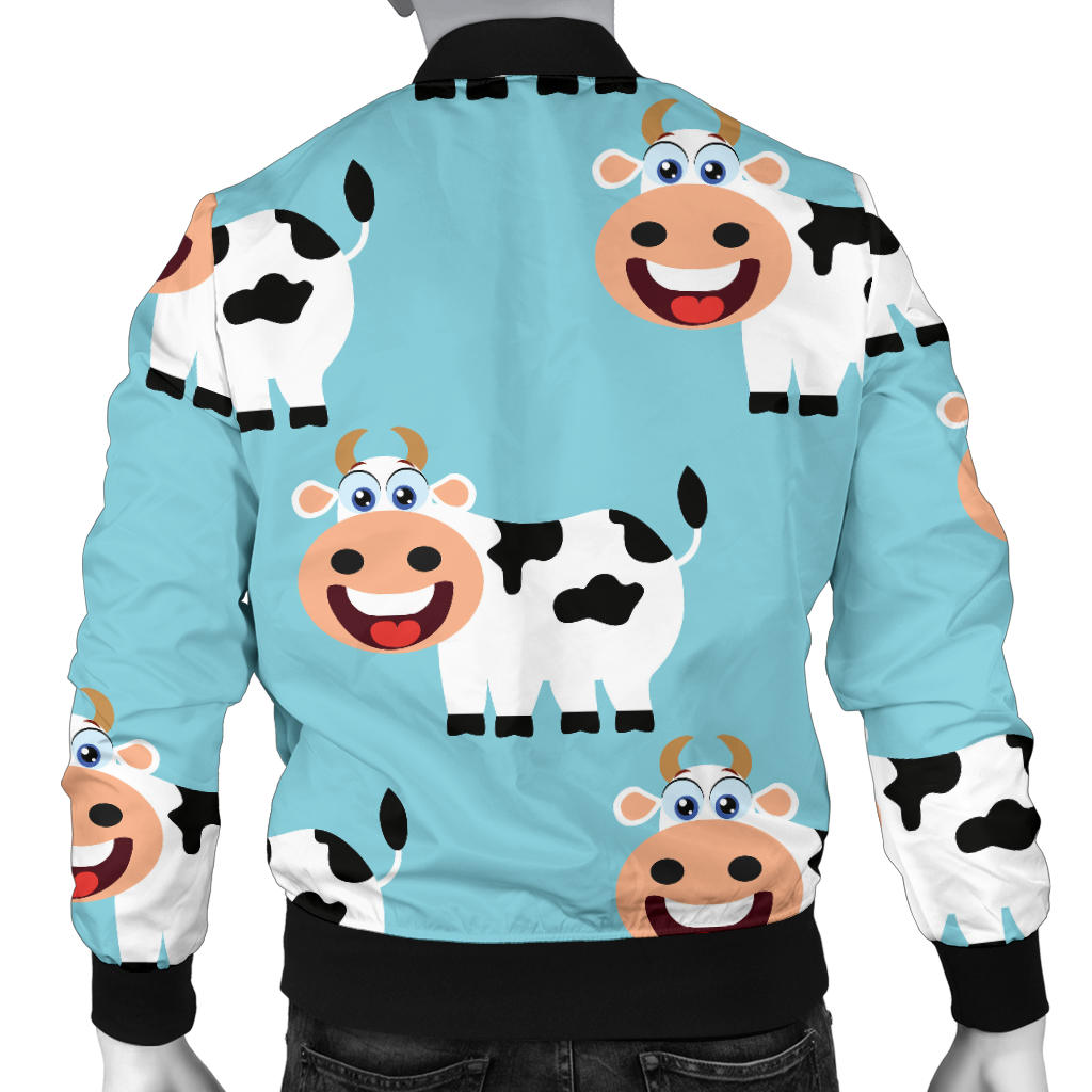 Cattle Cute Pattern Print Design 01 Men Bomber Jacket