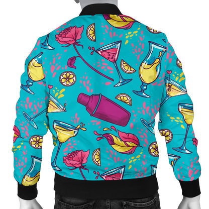 Cocktail Pattern Print Design 03 Men Bomber Jacket
