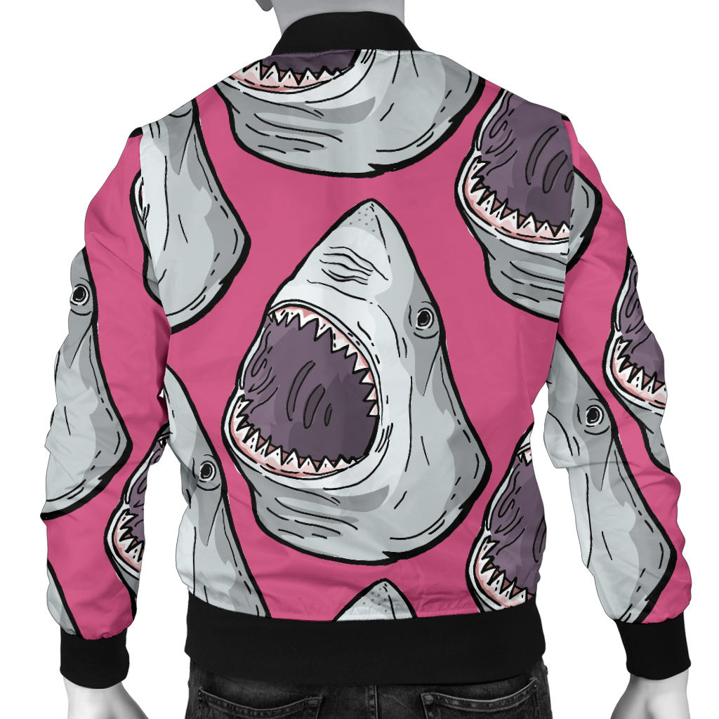 Great White Shark Pattern Print Design 01 Men Bomber Jacket
