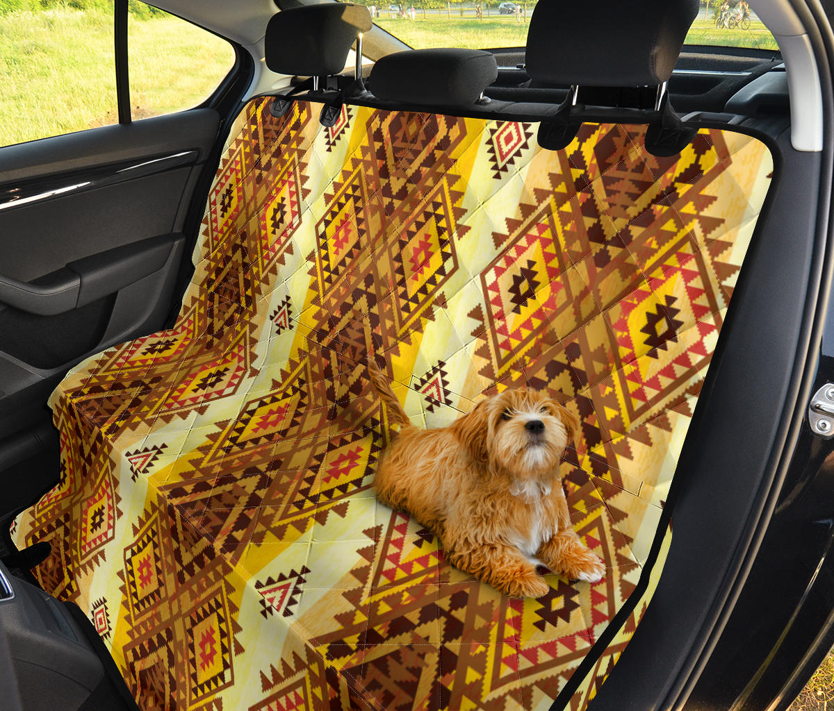 Native Pattern Print Design A09 Rear Dog Car Seat Cover Hammock