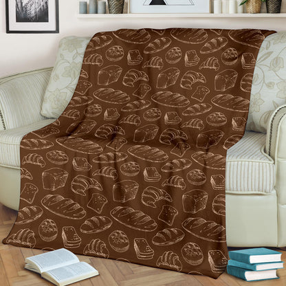Bread Pattern Print Design 02 Premium Blanket