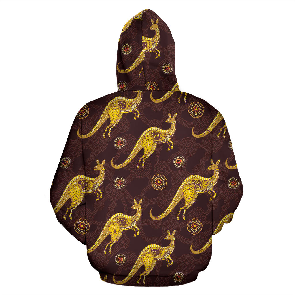 Kangaroos Aboriginal Pattern Print Design 08 Pullover Hoodie