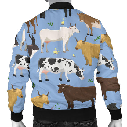 Cattle Pattern Print Design 02 Men Bomber Jacket