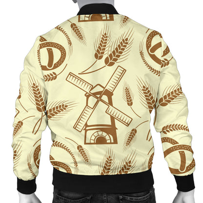 Agricultural Windmills Print Design 03 Men Bomber Jacket