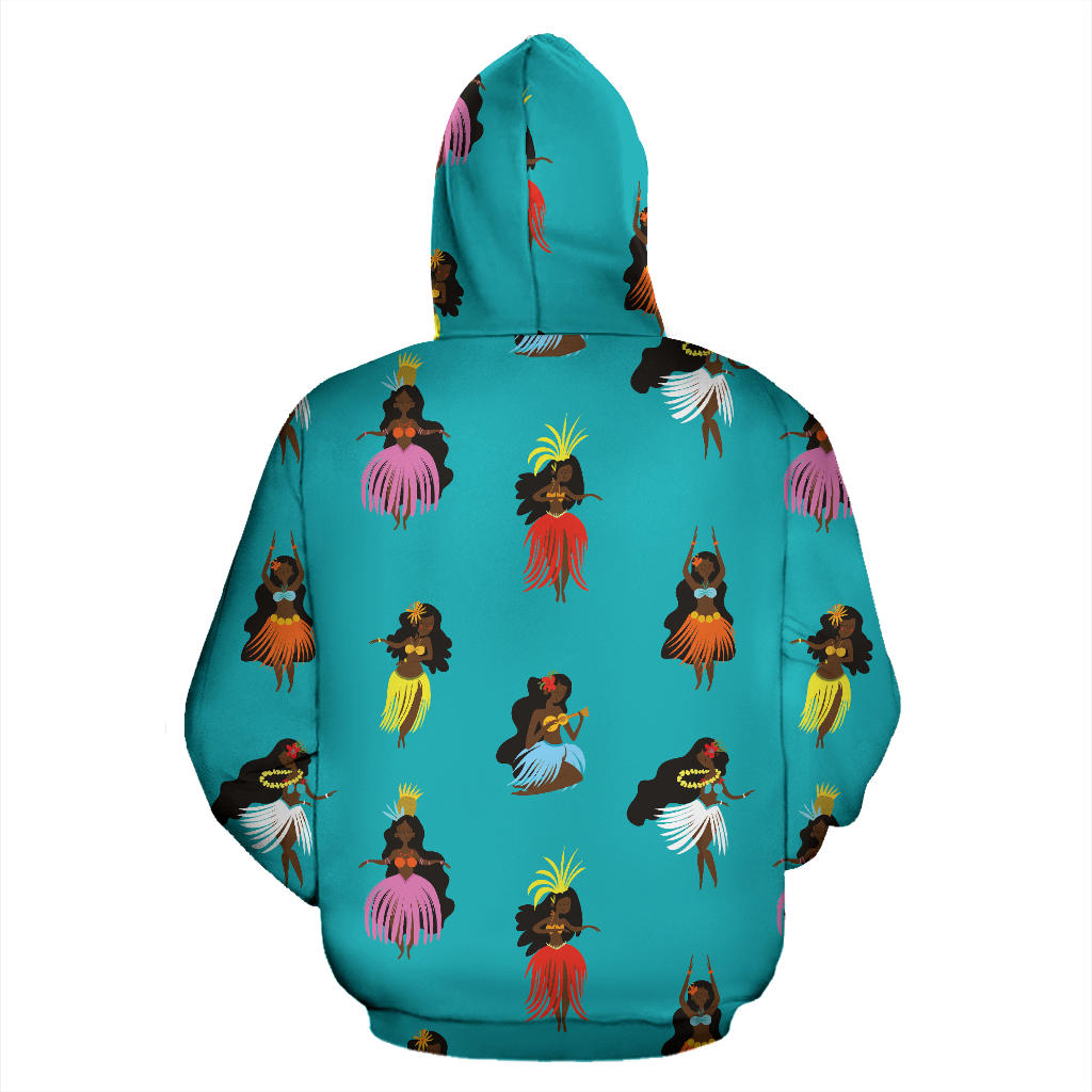 Hula Dancers Pattern Print Design 04 Pullover Hoodie