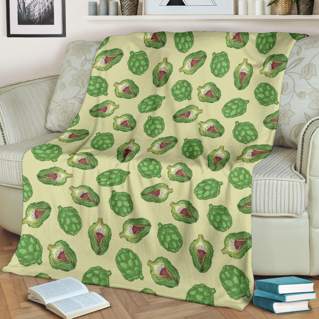 Artichoke Pattern Print Design 03 Premium Blanket