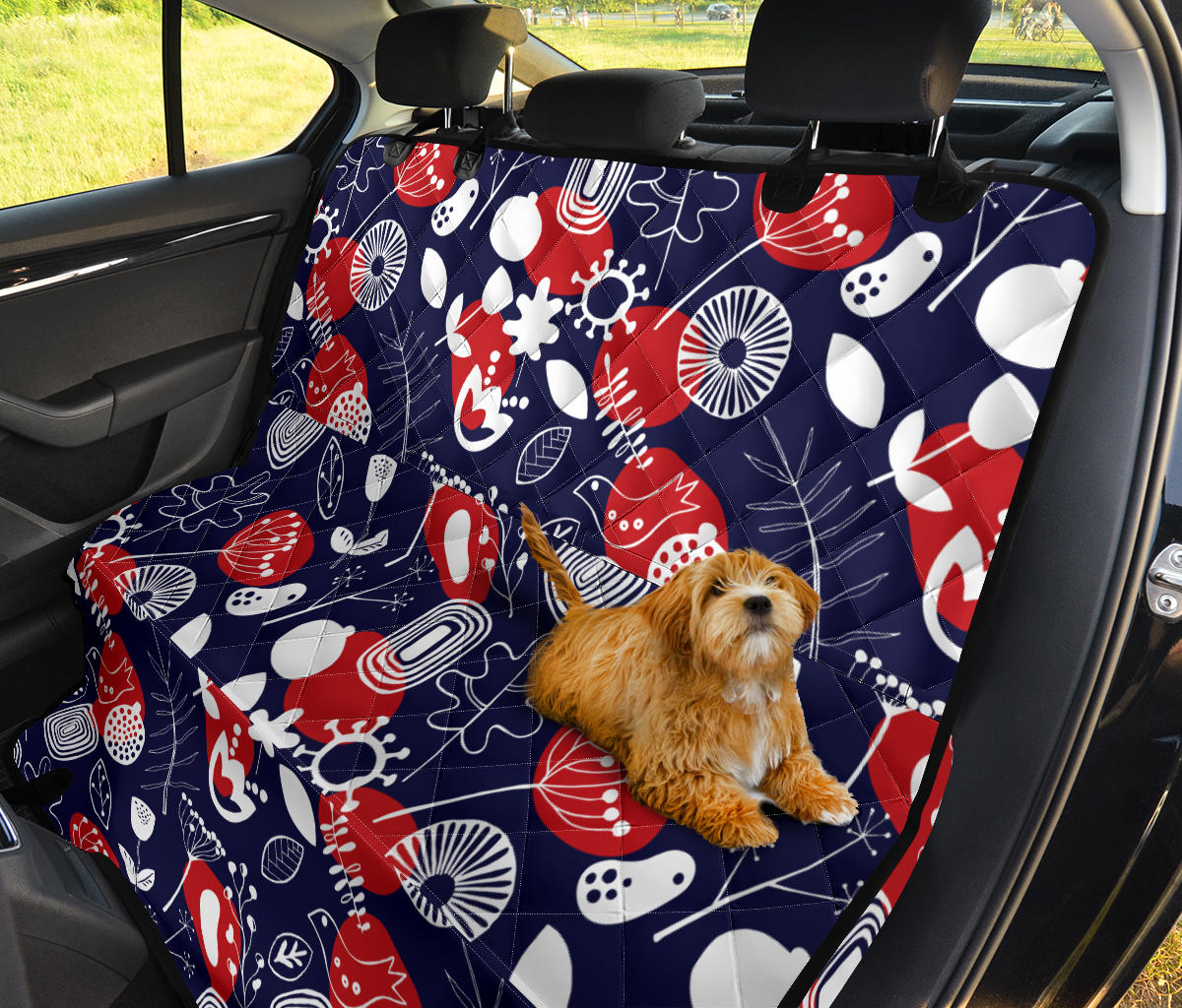 Nordic Pattern Print Design A02 Rear Dog Car Seat Cover Hammock