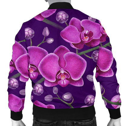 Orchid Pattern Print Design A03 Men Bomber Jacket
