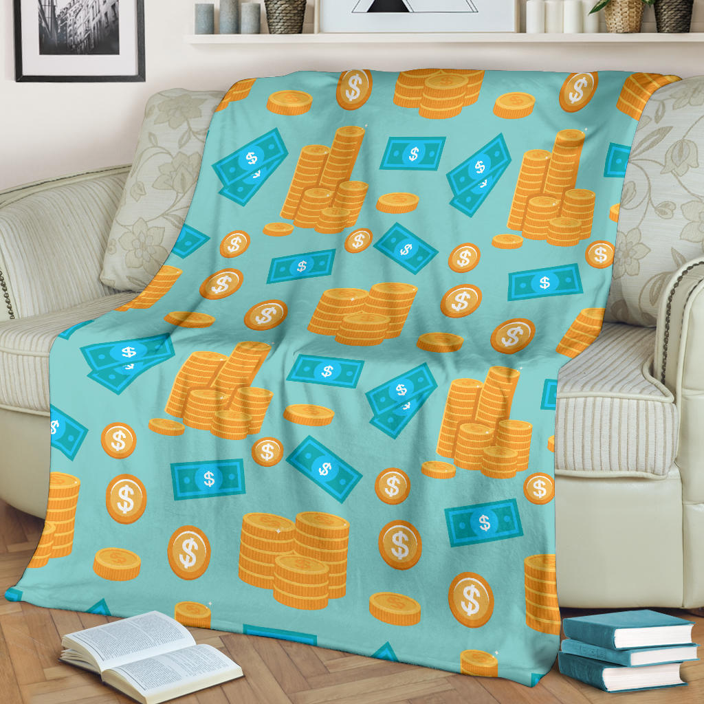 Money Pattern Print Design 03 Premium Blanket
