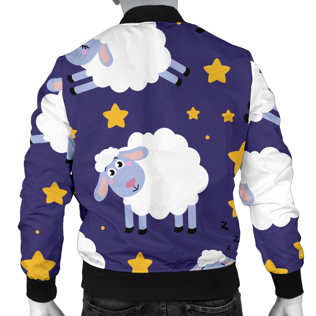 Sheep Pattern Print Design 03 Men Bomber Jacket
