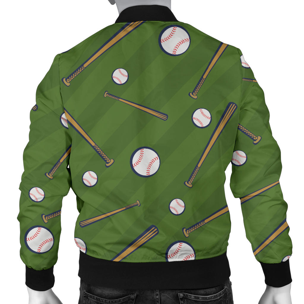 Baseball Pattern Print Design 02 Men Bomber Jacket