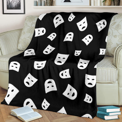 Acting Mask Pattern Print Design 03 Premium Blanket