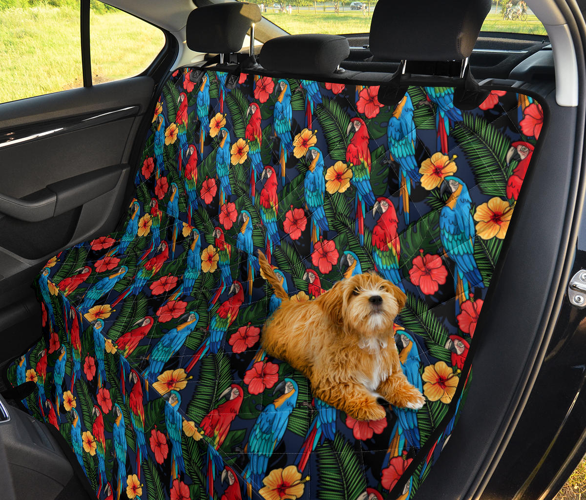 Parrot Pattern Print Design A01 Rear Dog Car Seat Cover Hammock