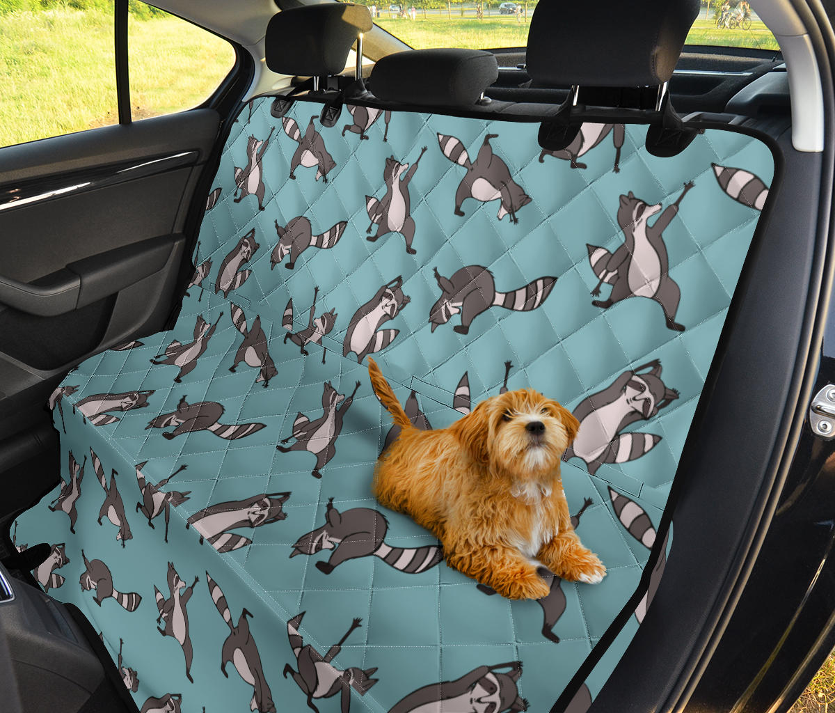 Raccoon Pattern Print Design A07 Rear Dog Car Seat Cover Hammock