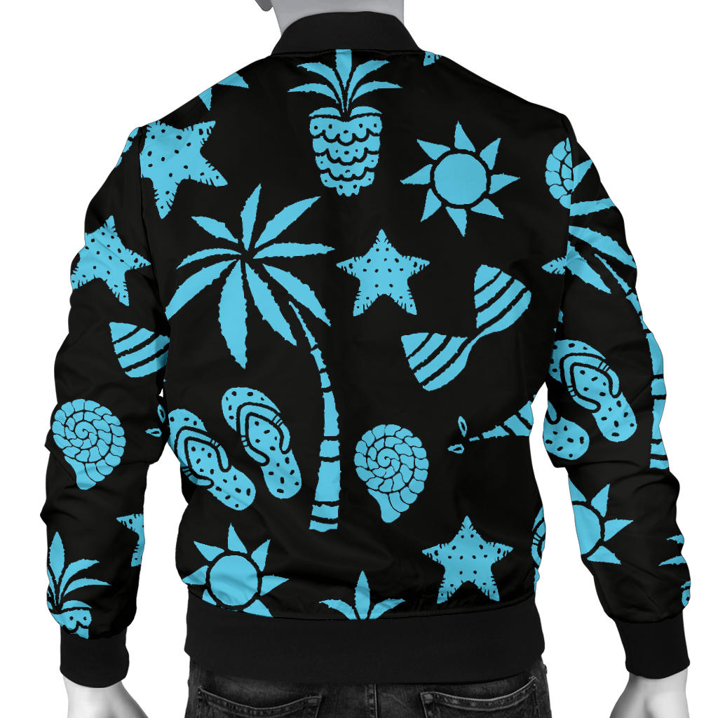 Beach Scene Pattern Print Design 03 Men Bomber Jacket
