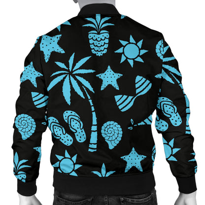 Beach Scene Pattern Print Design 03 Men Bomber Jacket