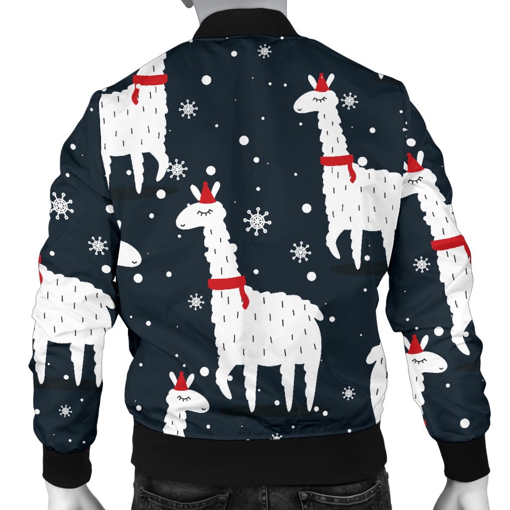 Alpaca Pattern Print Design 04 Men Bomber Jacket
