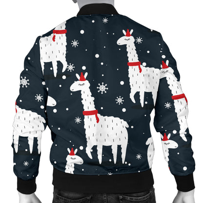 Alpaca Pattern Print Design 04 Men Bomber Jacket