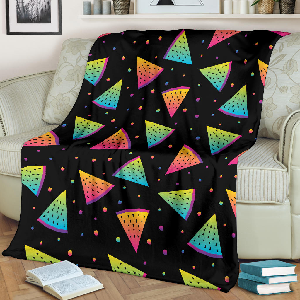 Rainbow Watermelon Pattern Print Design A04 Premium Blanket