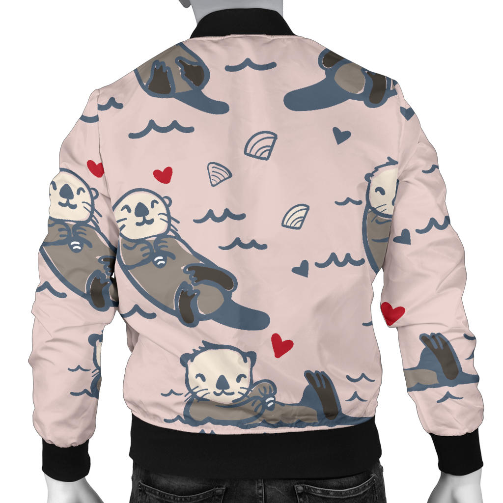 Sea Otter Pattern Print Design 02 Men Bomber Jacket