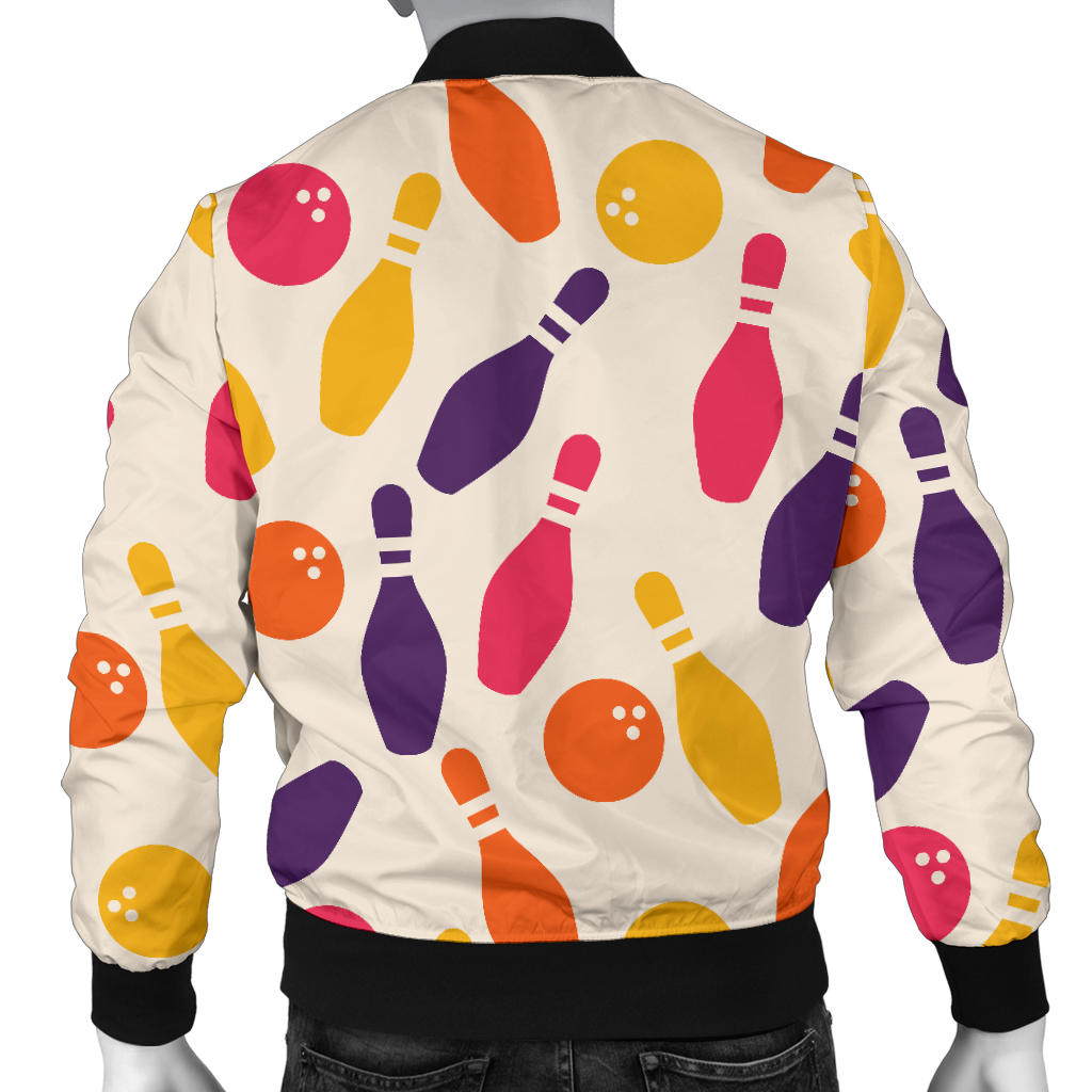 Bowling Pattern Print Design 06 Men Bomber Jacket