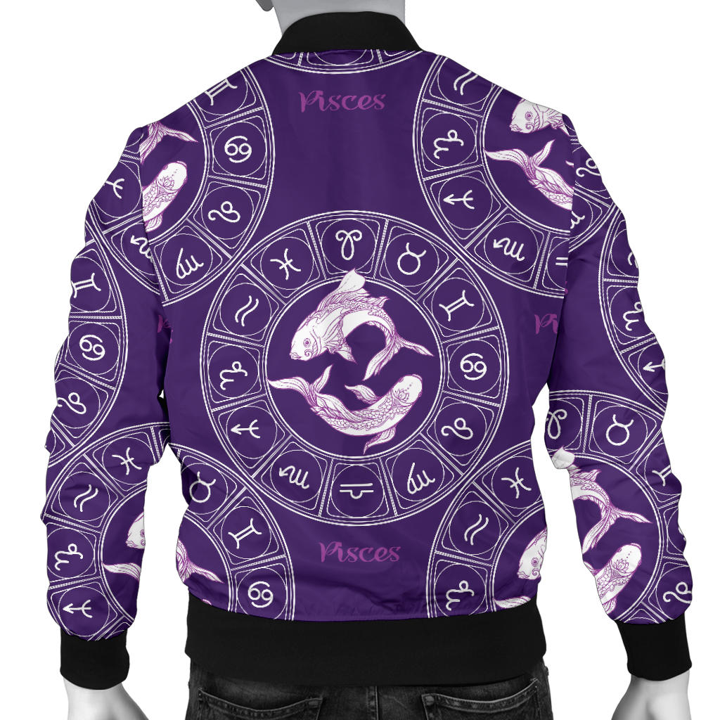 Pisces Pattern Print Design A02 Men Bomber Jacket