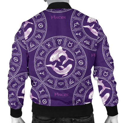 Pisces Pattern Print Design A02 Men Bomber Jacket