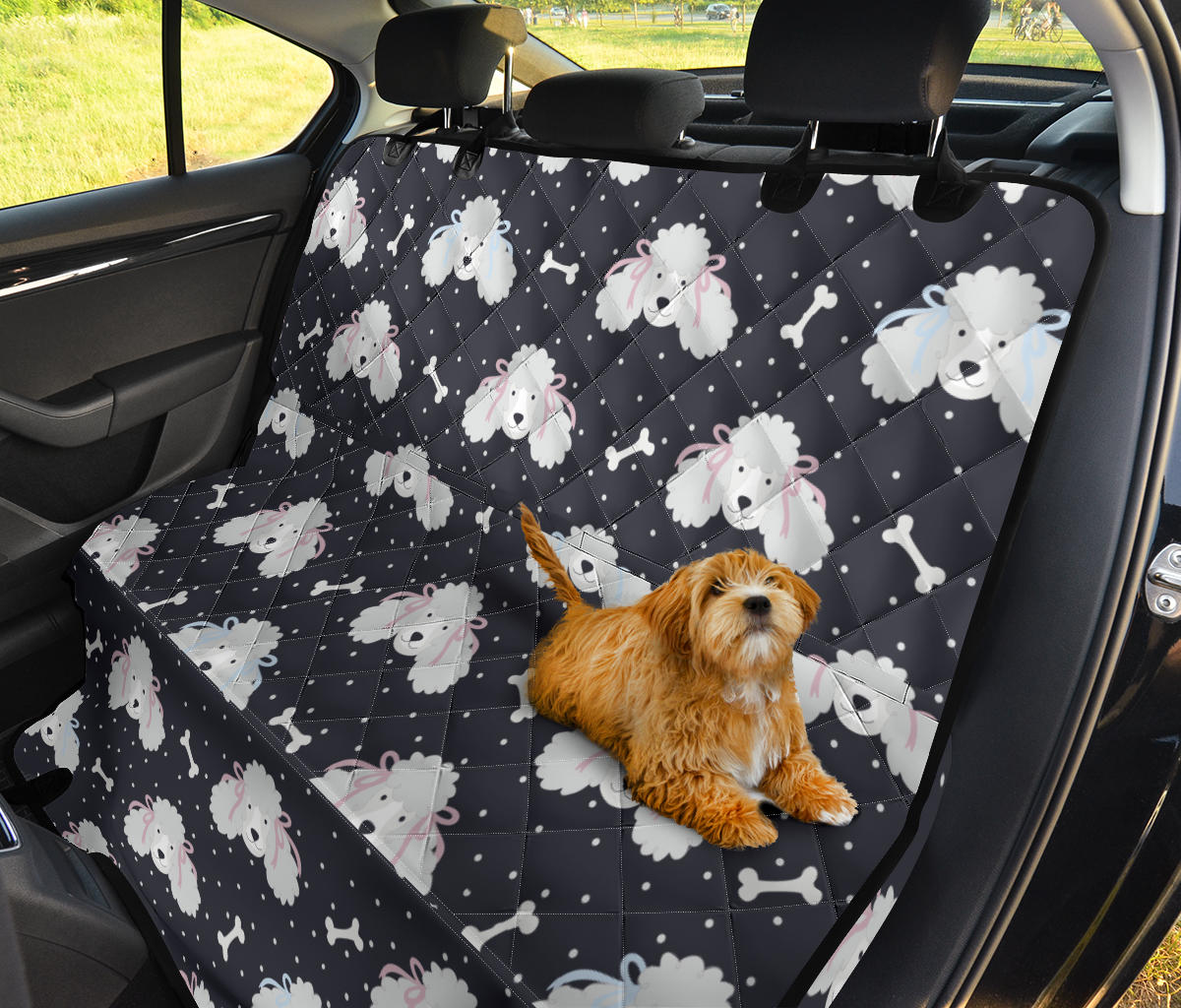 Poodle Pattern Print Design A03 Rear Dog Car Seat Cover Hammock