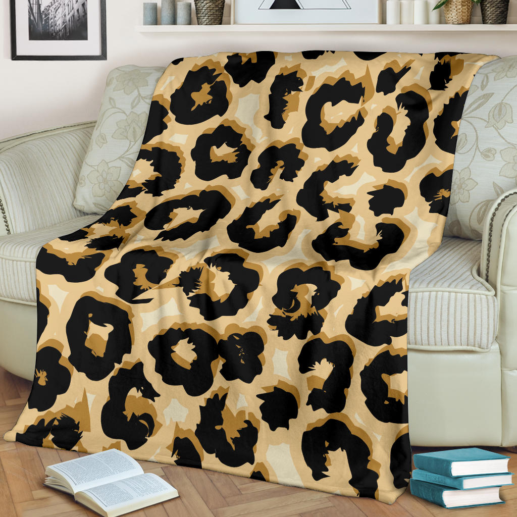 Jaguar Skin Pattern Print Design 02 Premium Blanket