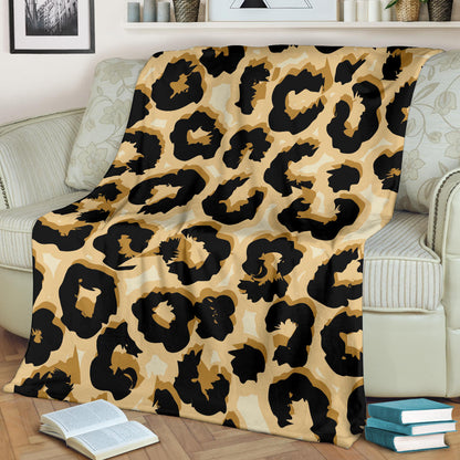Jaguar Skin Pattern Print Design 02 Premium Blanket