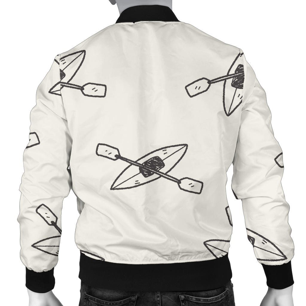 Kayak Pattern Print Design 01 Men Bomber Jacket