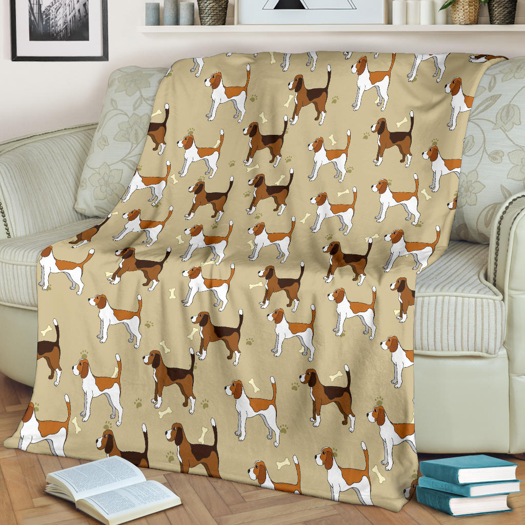 Beagle Pattern Print Design 01 Premium Blanket