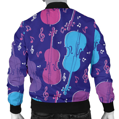 Cello Pattern Print Design 01 Men Bomber Jacket