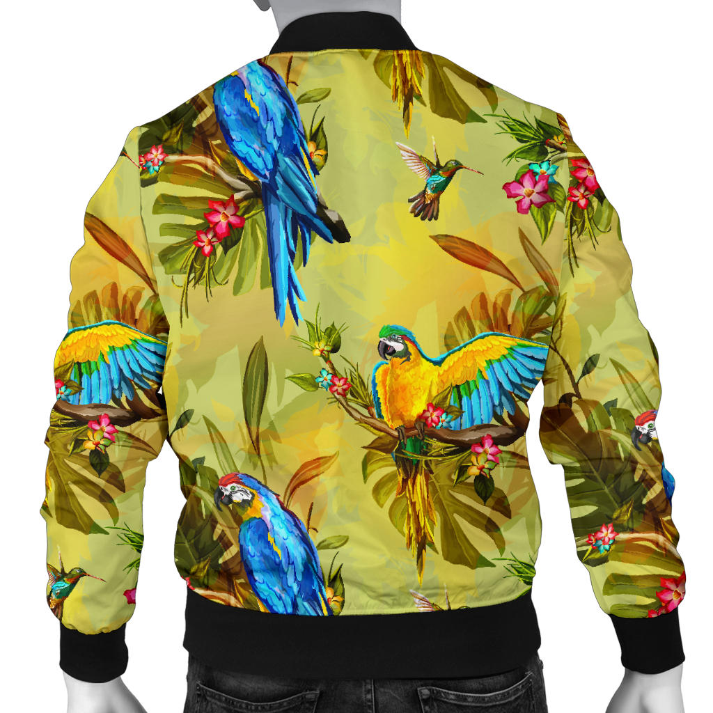 Parrot Pattern Print Design A02 Men Bomber Jacket