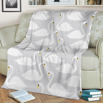 Swan Pattern Print Design 02 Premium Blanket
