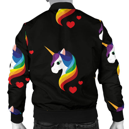 Rainbow Unicorn Pattern Print Design A03 Men Bomber Jacket